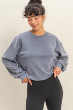 LOVE THE CROPPED CREWNECK SWEATSHIRT