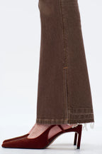 BAYEAS DARK KHAKI HIGH RISE FLARE JEAN