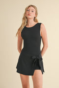 BLACK TIE WRAP DRESS