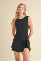 BLACK TIE WRAP DRESS