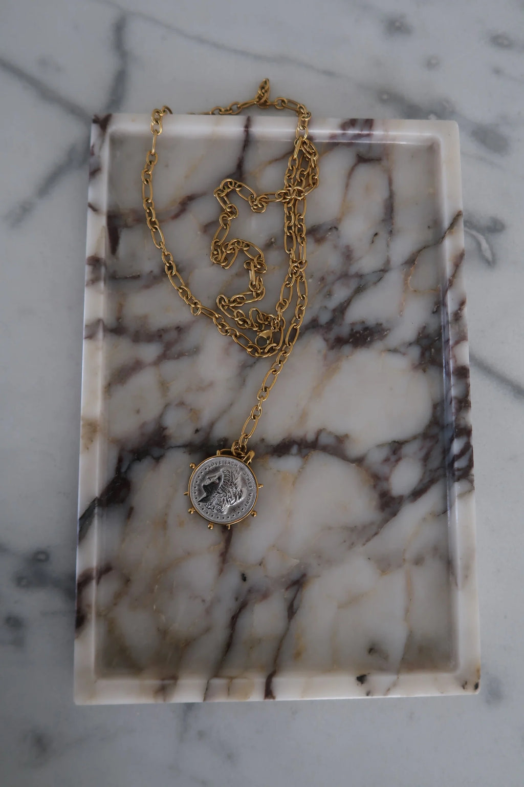 2 TONE WRAP AROUND COIN NECKLACE