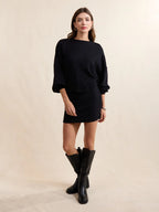 ON A STROLL CREWNECK DOLMAN SLEEVE TOP (BLACK)
