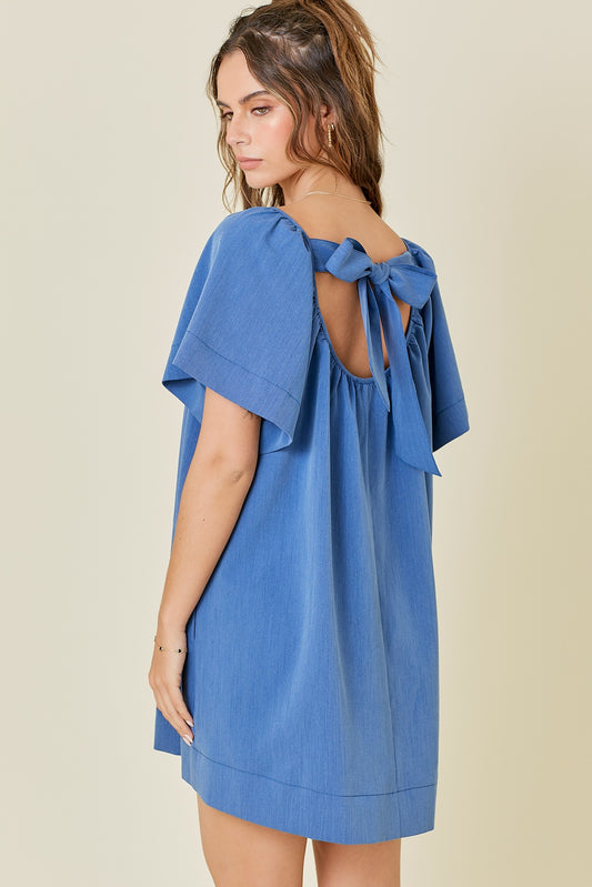 DENIM U-NECK DRESS