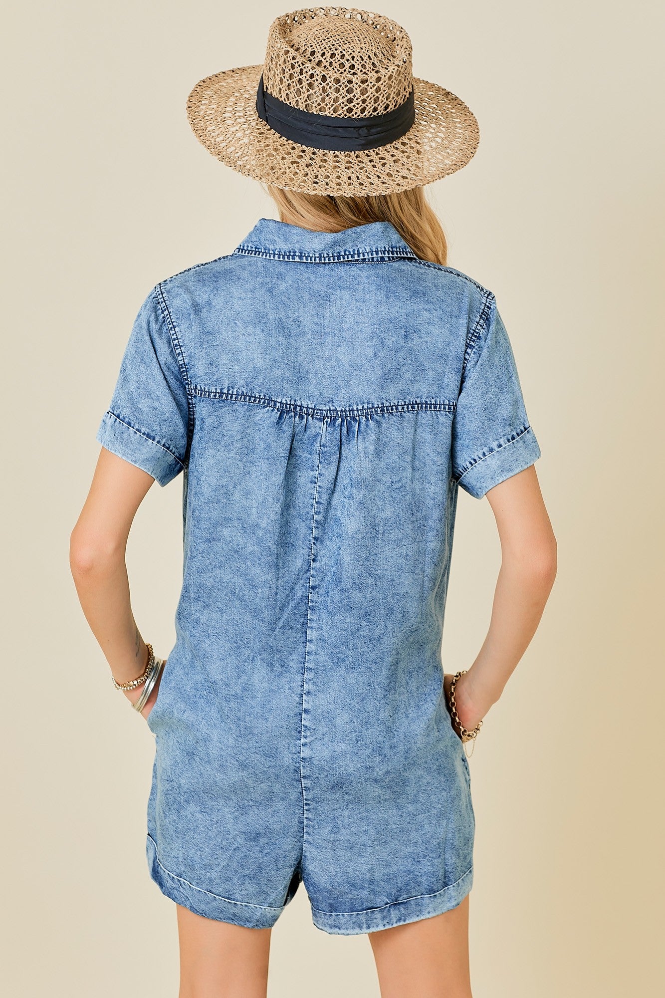 DENIM ROMPER