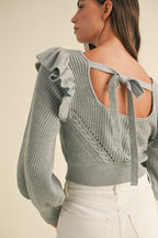 BACK TIE SWEATER