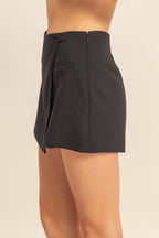 BLACK WRAP SKORT