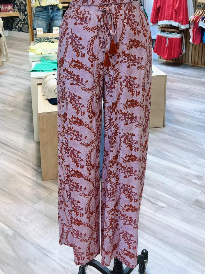 PINK BLOOM RELAXED PANTS