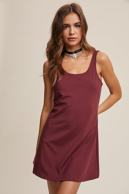 BURGANDY ACTIVE DRESS