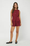 MARY MAROON VEST TOP