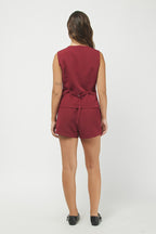 MARY MAROON VEST TOP