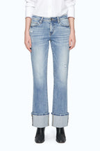 BAYEAS FLORA RISE STRAIGHT CUFFED JEANS
