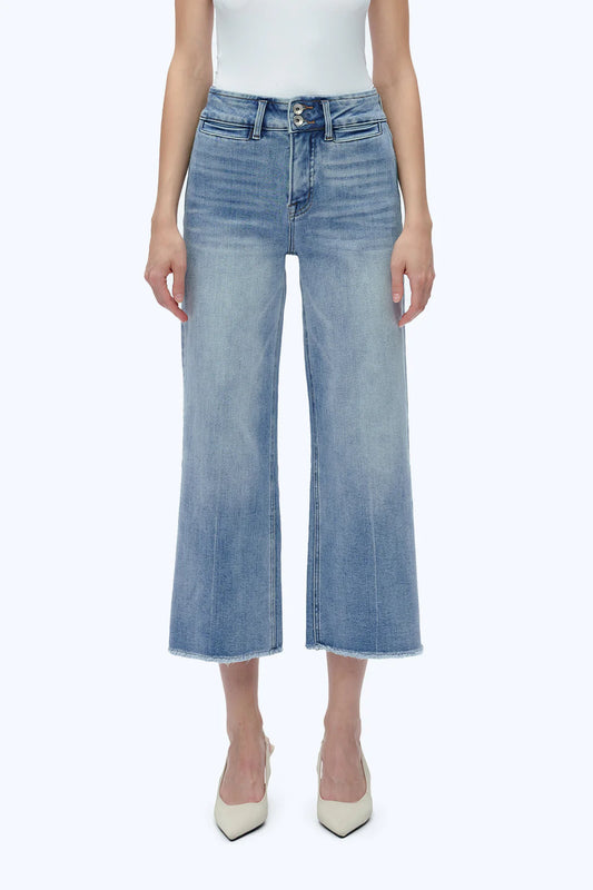 BAYEAS LIGHT WASH HIGH RISE WIDE LEG JEAN