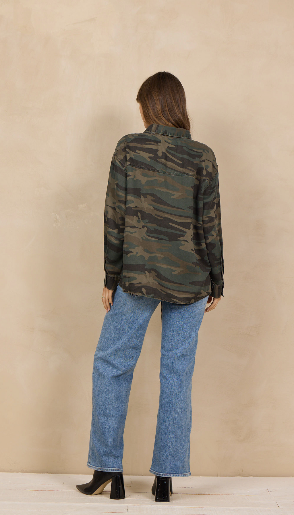 FOREST CAMO TENCEL QUARTER ZIP