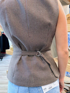 FALL PLAID VEST W/ ADJ. BUCKLE