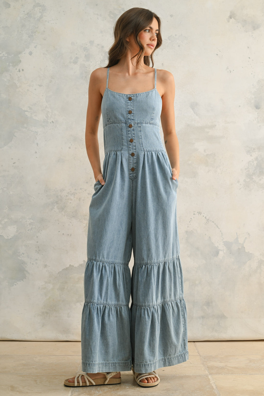 CHAMBRAY JUMPSUIT
