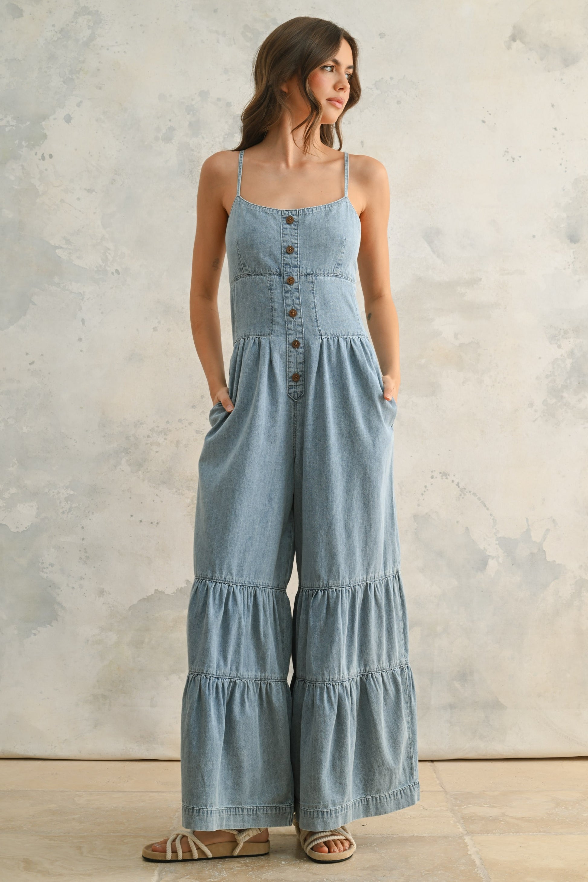 CHAMBRAY JUMPSUIT