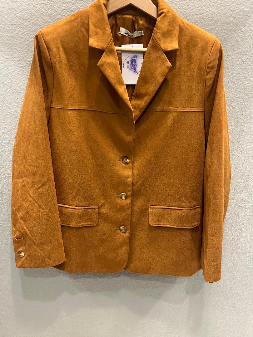 OVERSIZED COGNAC SUEDE BLAZER