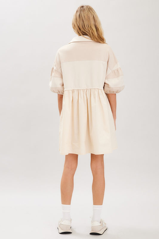 COTTON TERRY MINI DRESS