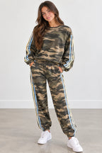 ALPINE CAMO CREWNECK W/ TWILL STRIPES