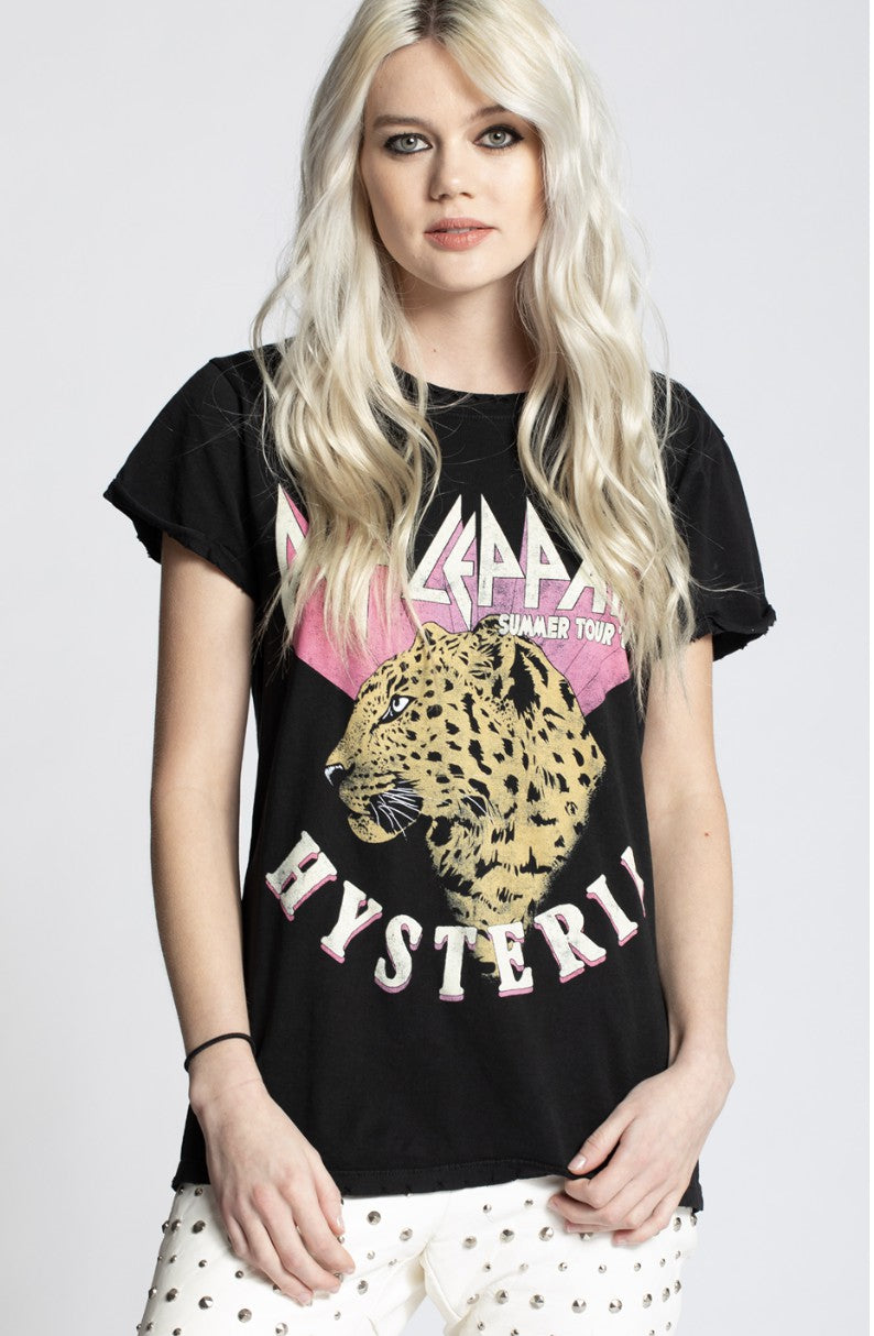 RECYCLED KARMA DEF LEOPARD HYSTERIA TEE – Blue Eyed Monkey Boutique