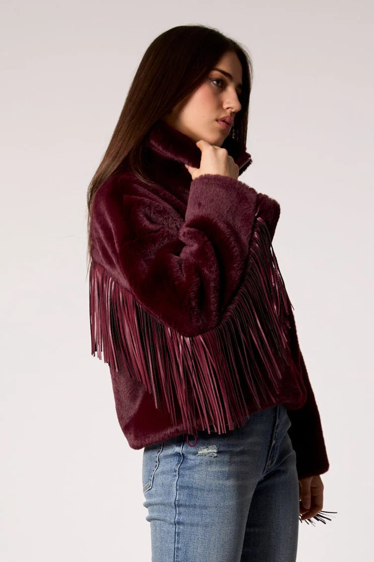 DANCING IN THE MOONLIGHT JACKET IN MERLOT