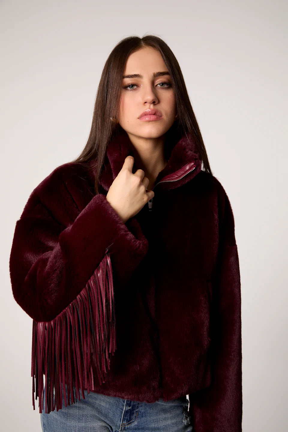 DANCING IN THE MOONLIGHT JACKET IN MERLOT