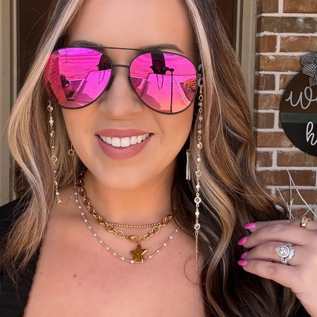 DAX GOLD CRYSTAL EYEWEAR CHAIN