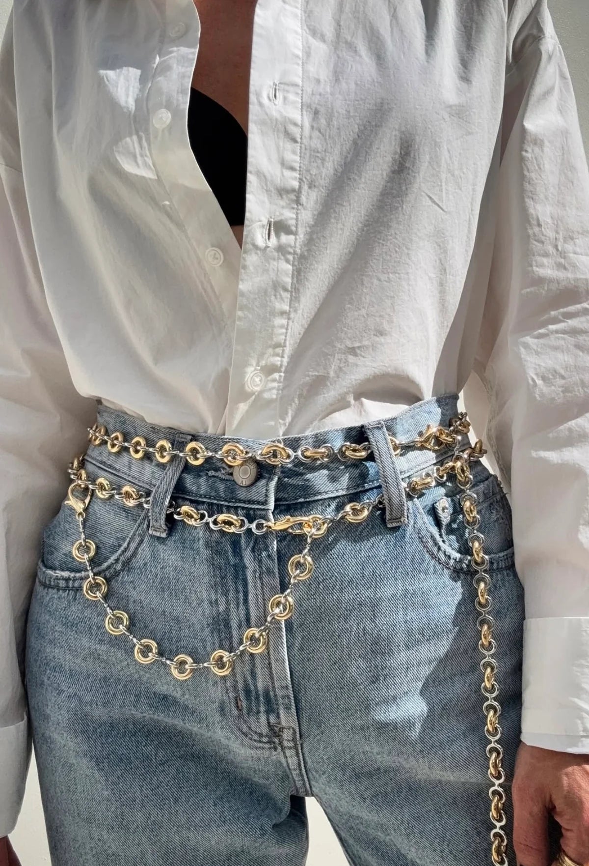 ODESSA CHAIN BELT (TWO TONE) DOUBLE CLASP