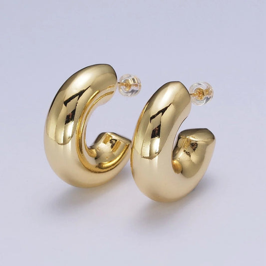 GOLD C SHAPED EARRINGS