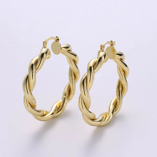 GOLD TWISTED HOOPS