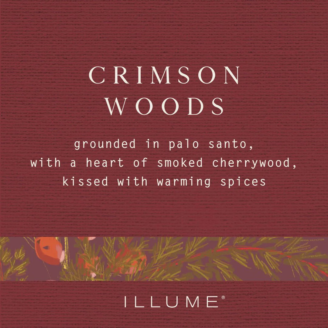CRIMSON WOODS LARGE BOXED CRACKLE GLASS CANDLE