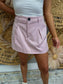 PINK PLEATED FRONT SKORT