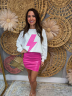 PLEATHER HOT PINK MINI SKIRT