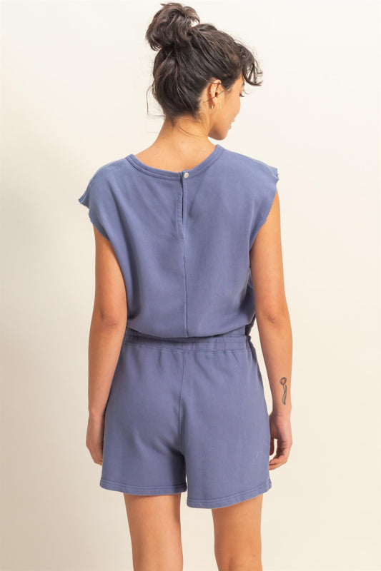 SLEEVELESS DRAWSTRING ROMPER