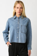 PEARL SNAP DENIM SHIRT