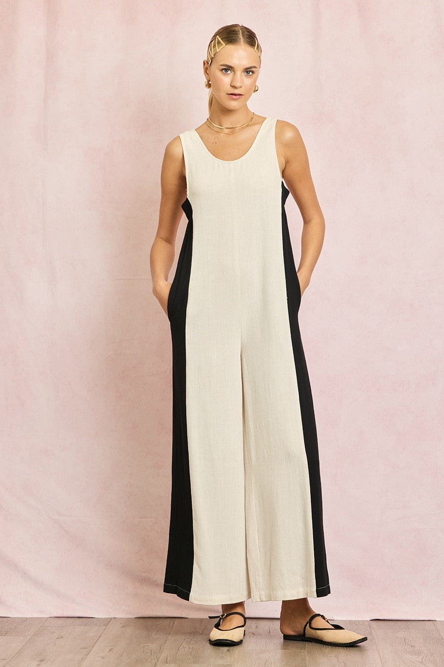 LINEN CONTRAST JUMPER