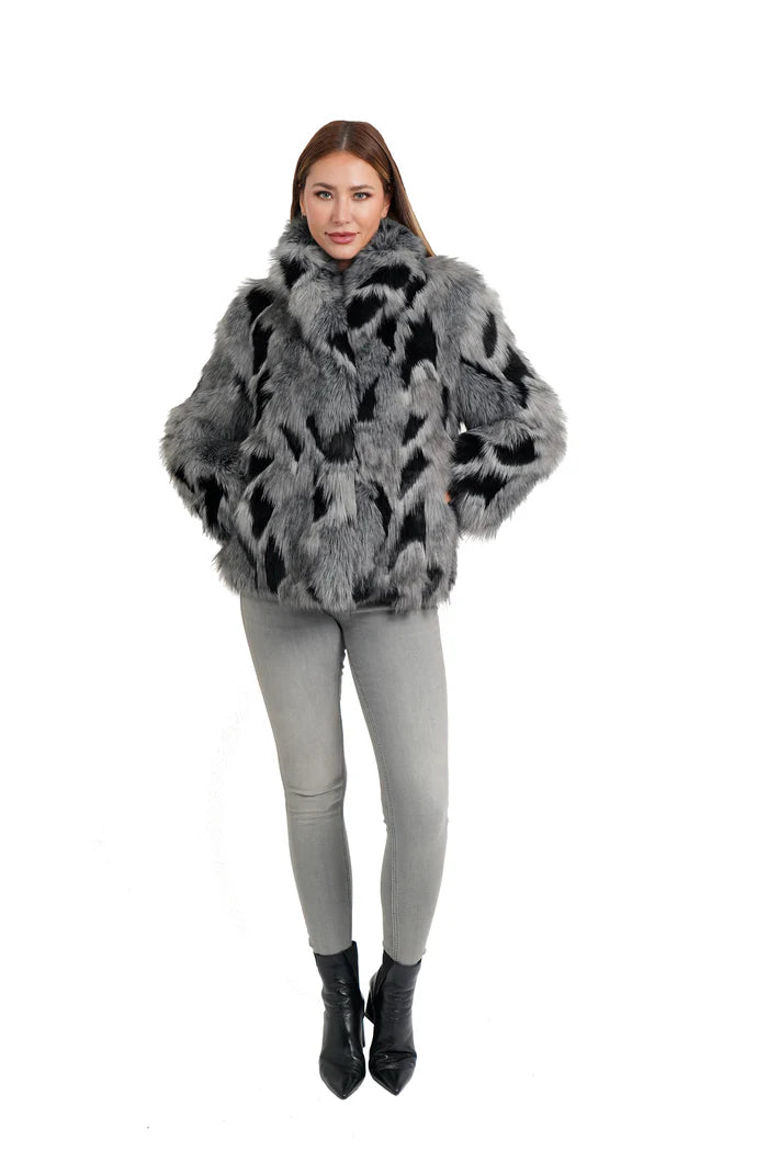 WENDI BLACK SPOT FUR COAT