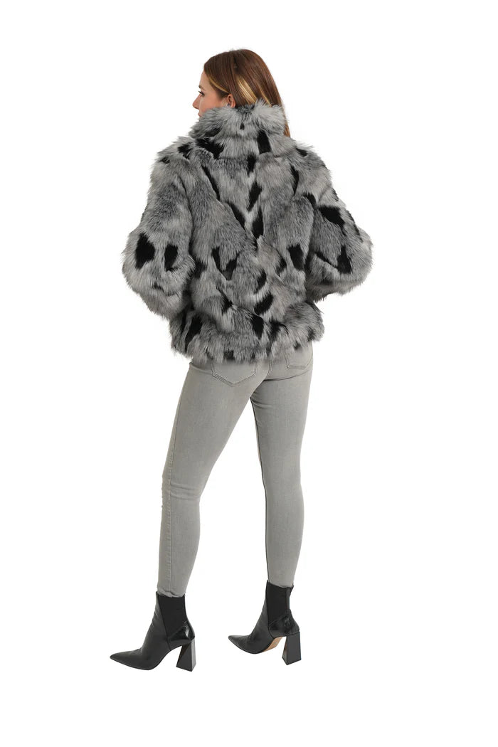 WENDI BLACK SPOT FUR COAT