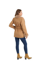 CHARLOTTE CAMEL FRONT TIE COAT