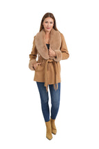 CHARLOTTE CAMEL FRONT TIE COAT