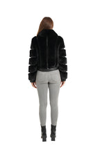 KATIE ZIP UP BLACK FUR JACKET
