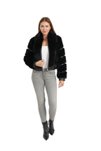 KATIE ZIP UP BLACK FUR JACKET
