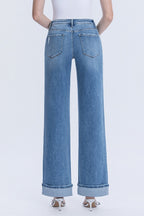 VERVET MALONE HIGH RISE CUFFED WIDE LEG JEAN