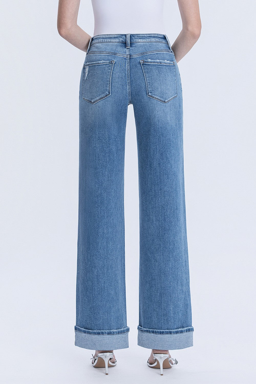 VERVET MALONE HIGH RISE CUFFED WIDE LEG JEAN