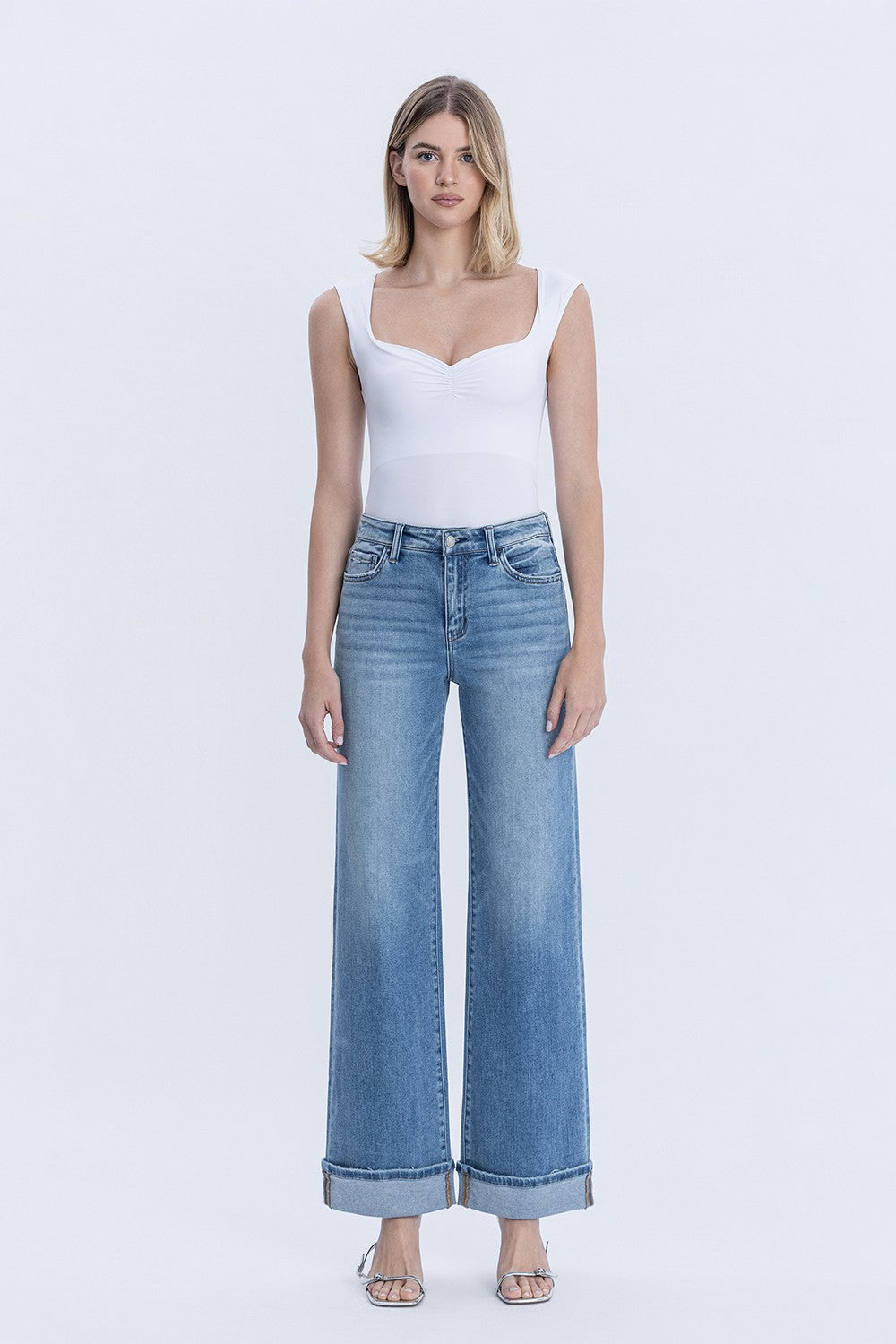 VERVET MALONE HIGH RISE CUFFED WIDE LEG JEAN