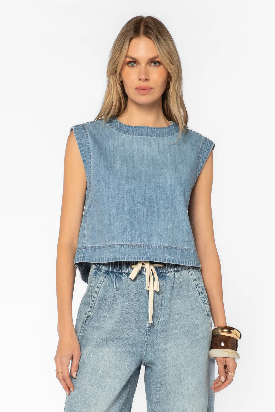 MYKA UPTOWN DENIM TOP