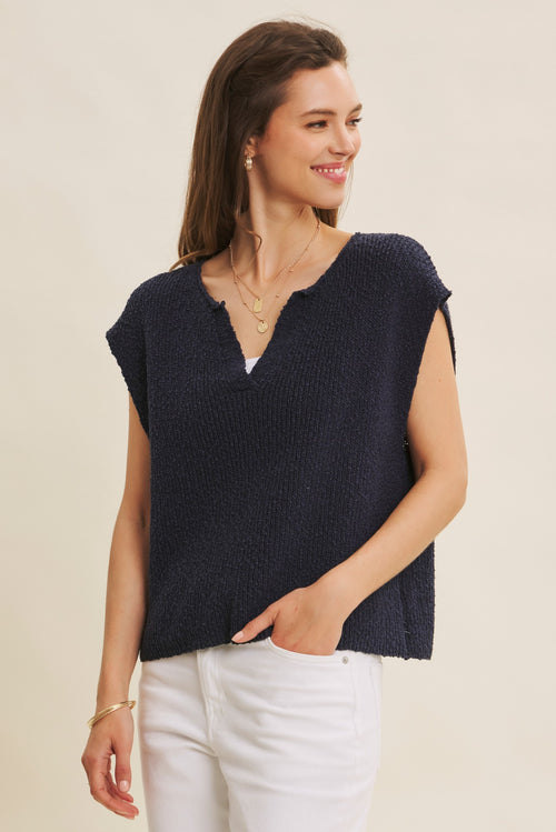 SLUB SWEATER MIDNIGHT NAVY