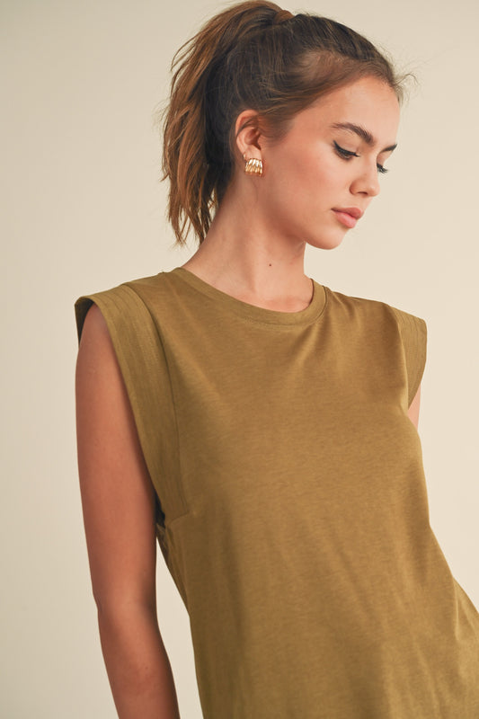 OLIVE GREEN SHORT SLEEVE TOP
