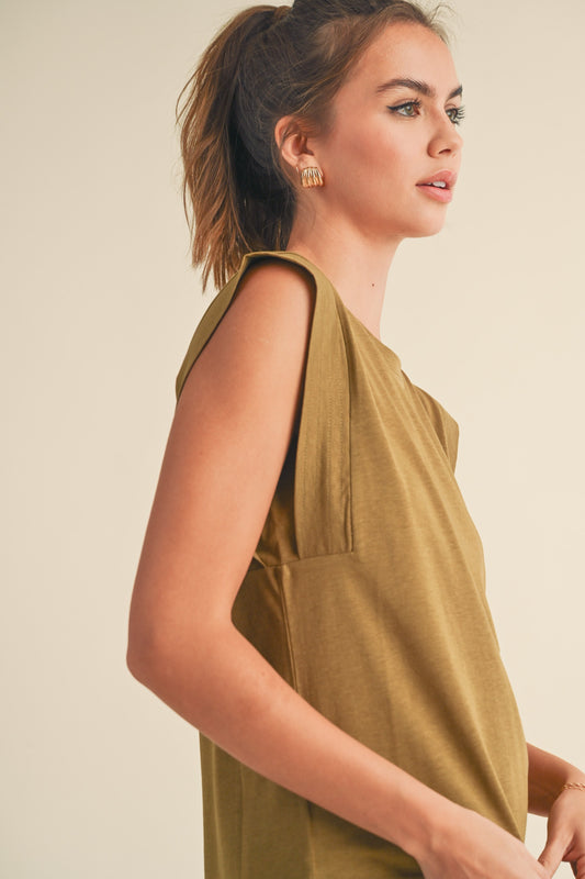 OLIVE GREEN SHORT SLEEVE TOP