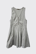 COTTON TERRY MINI PLEAT DRESS